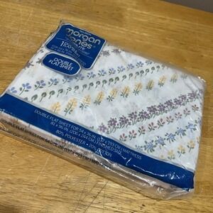Vtg Morgan Jones Twilite By‎ Springs Vintage Full Flat Sheet Floral Cottagecore